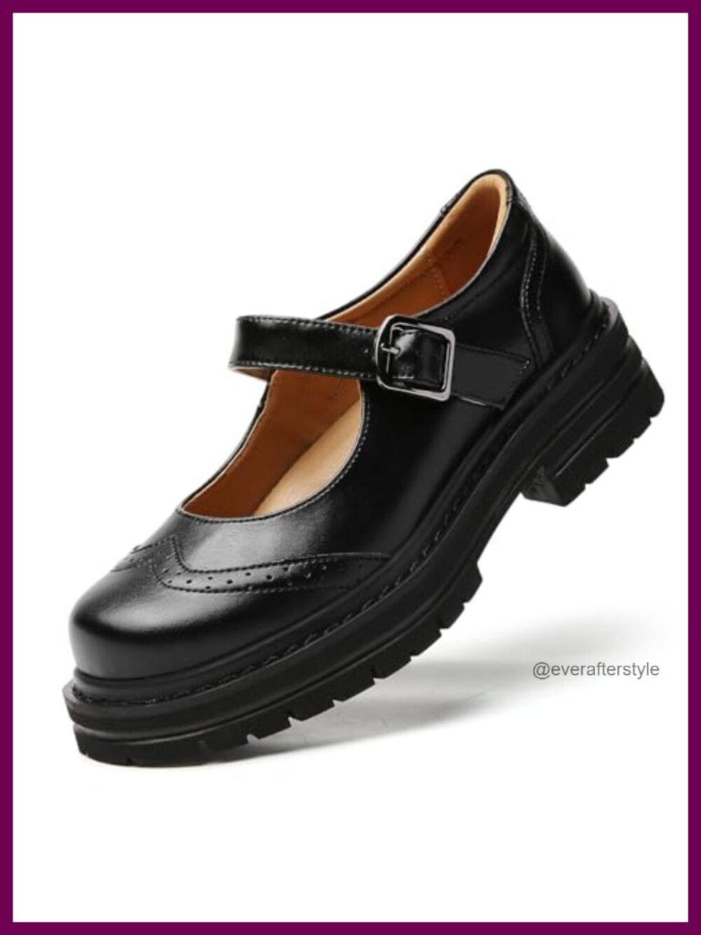 Mary Jane Shoes Women Oxford Platform Chunky Heel Faux Leather